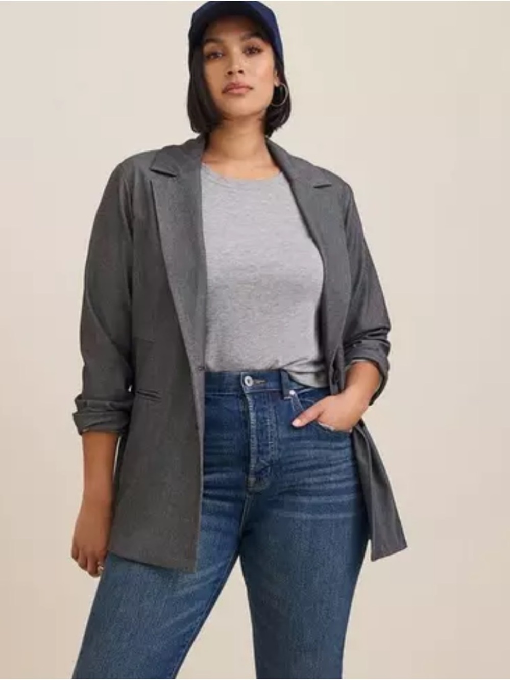 Torrid Studio Luxe Long Line Blazer gray size 1X nwot